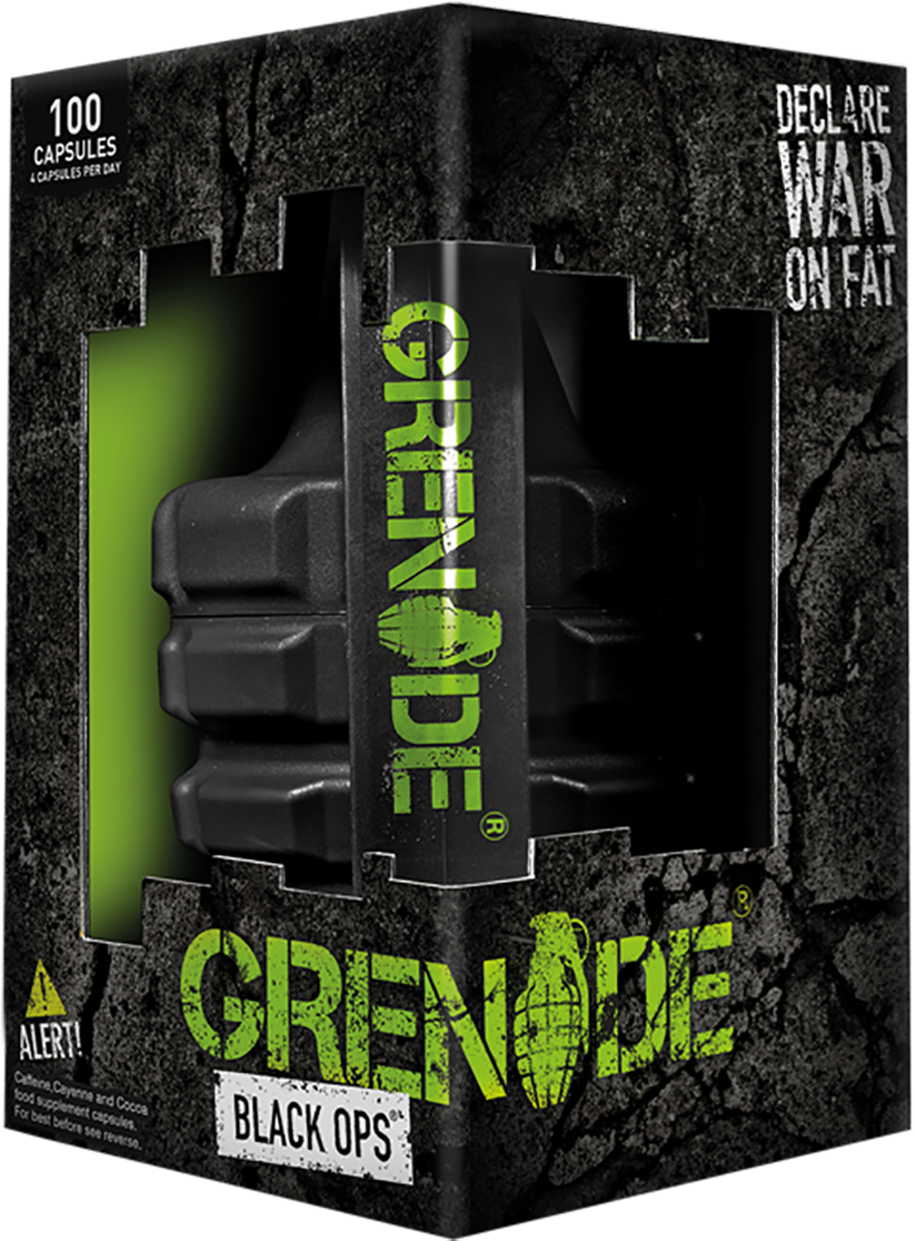 Grenade Black Ops Supplement Packaging PNG