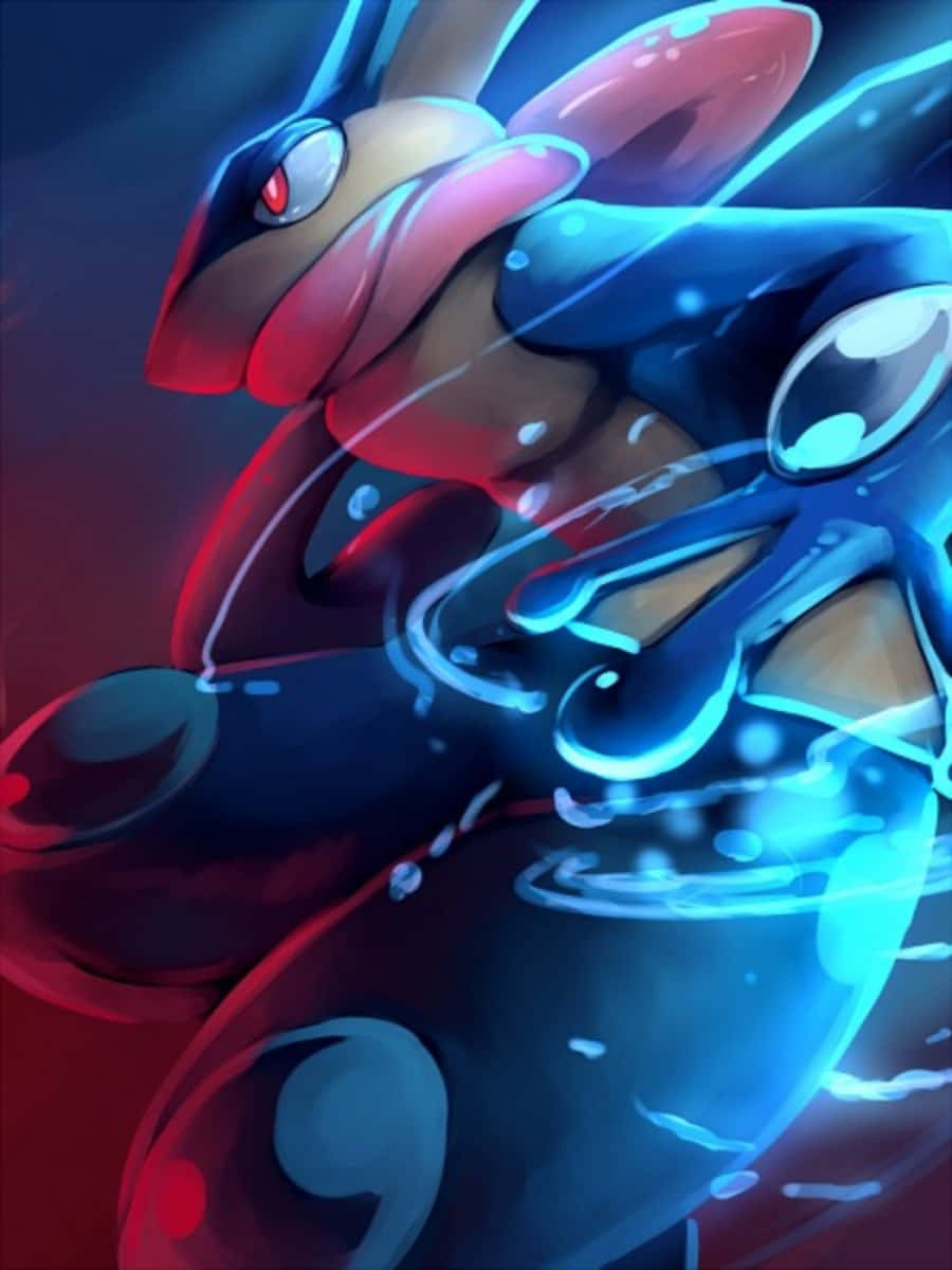 "Greninja in action, about to unleash its signature water shuriken attack!"