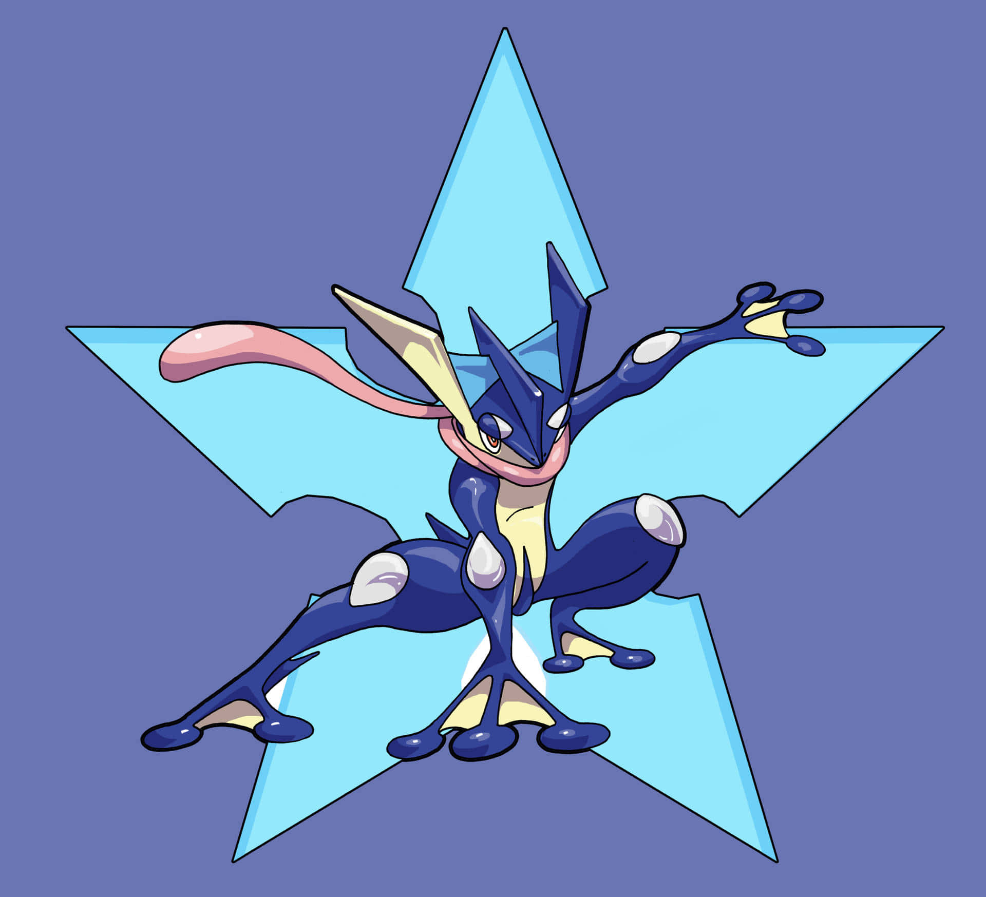 Enblå Och Blå Pokemon Med En Stjärna På
