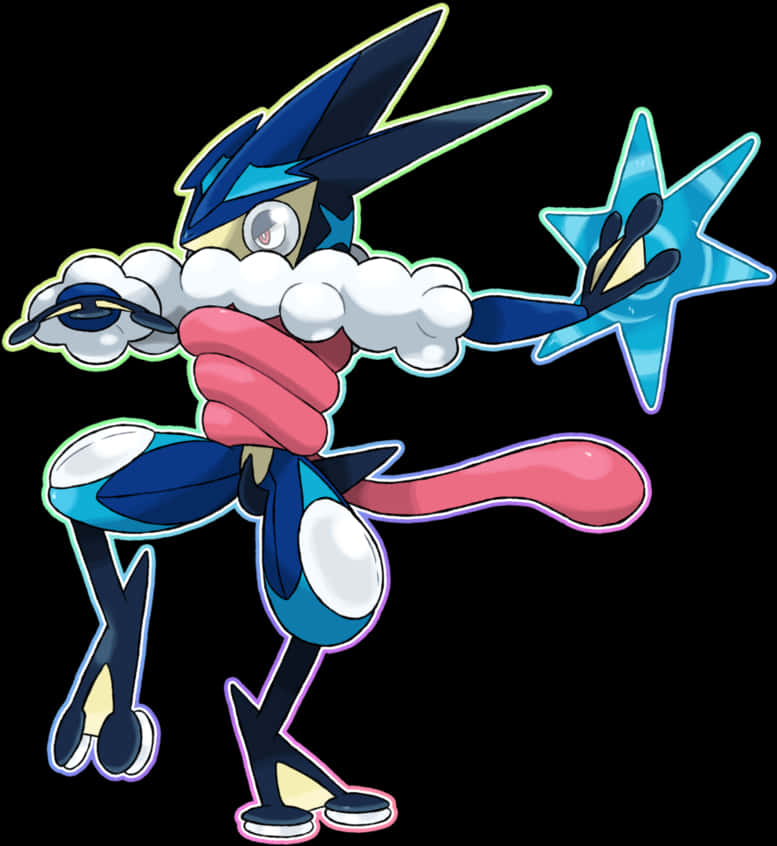 Greninja Pokemon Character Art PNG