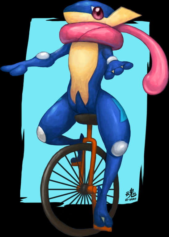 Greninja Unicycle Artwork PNG