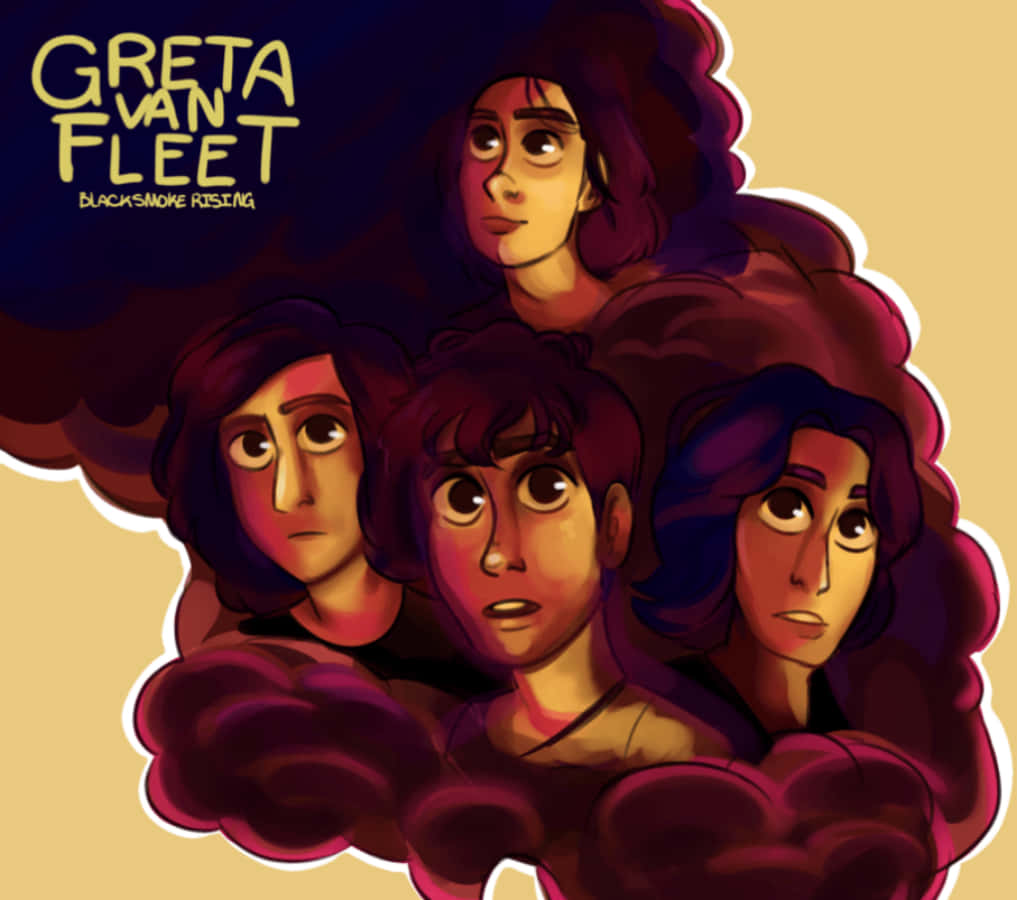 Greta Van Fleet Animated Band Picture Wallpaper