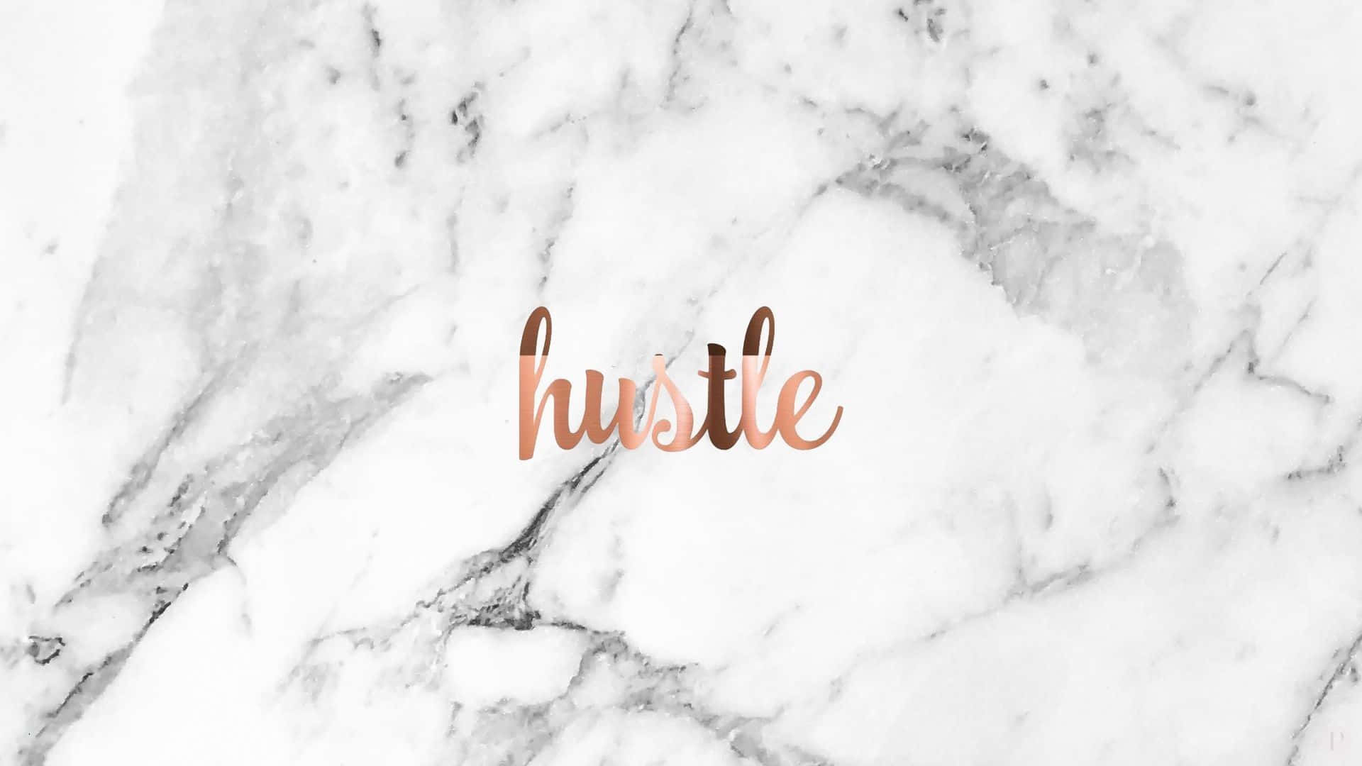 Grey Aesthetic Desktop Hustle Cursive Wallpaper