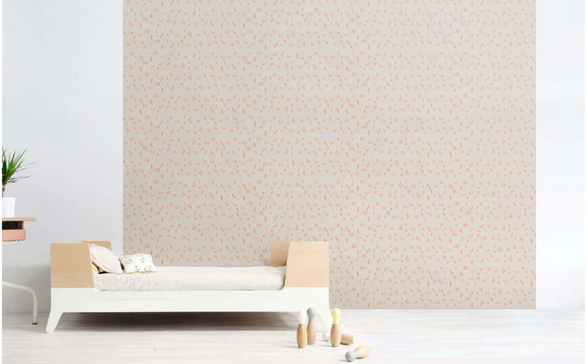 A modern and stylish living room design featuring dark grey and light pink hues Wallpaper