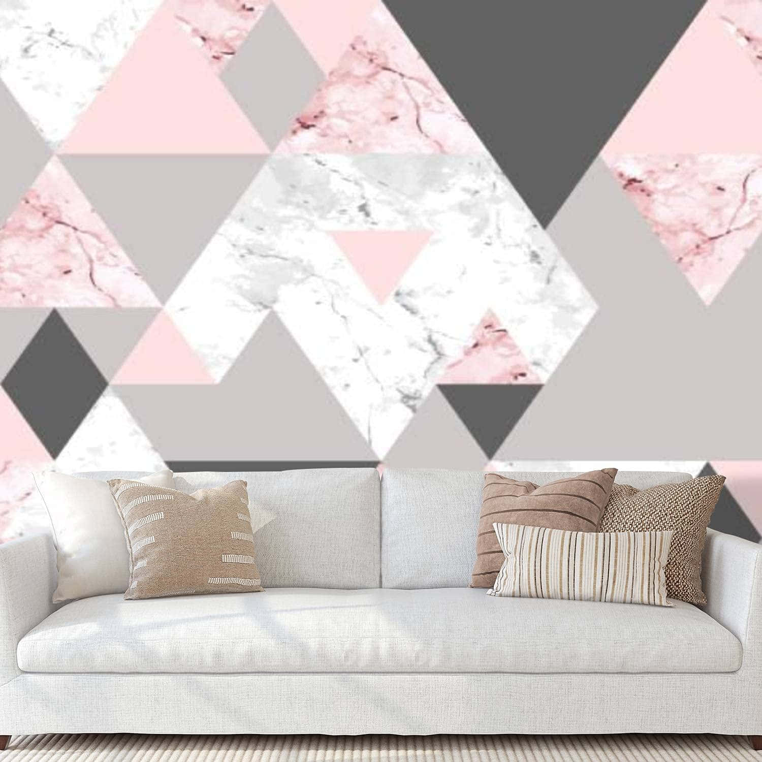 A beautiful blend of gentle grey and vibrant pink Wallpaper