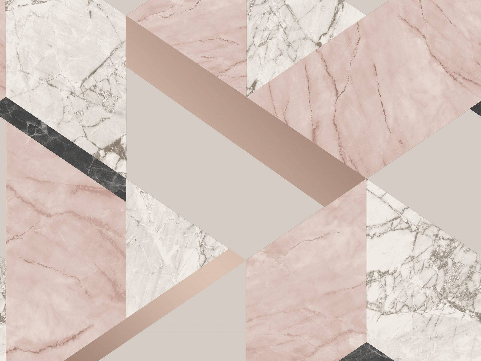 Grey And Rose Gold Geometry Marble