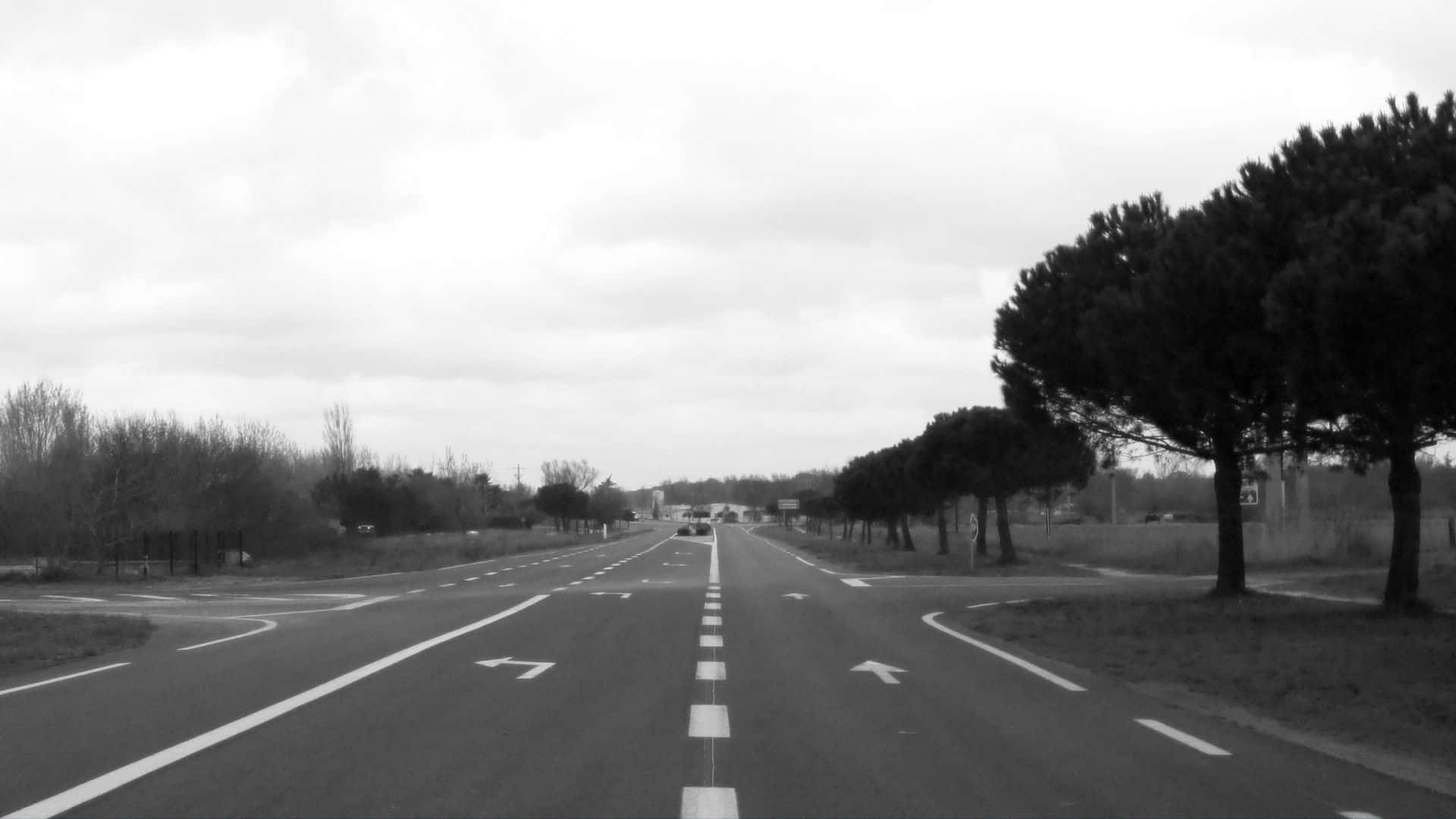 Empty Road Grey Background