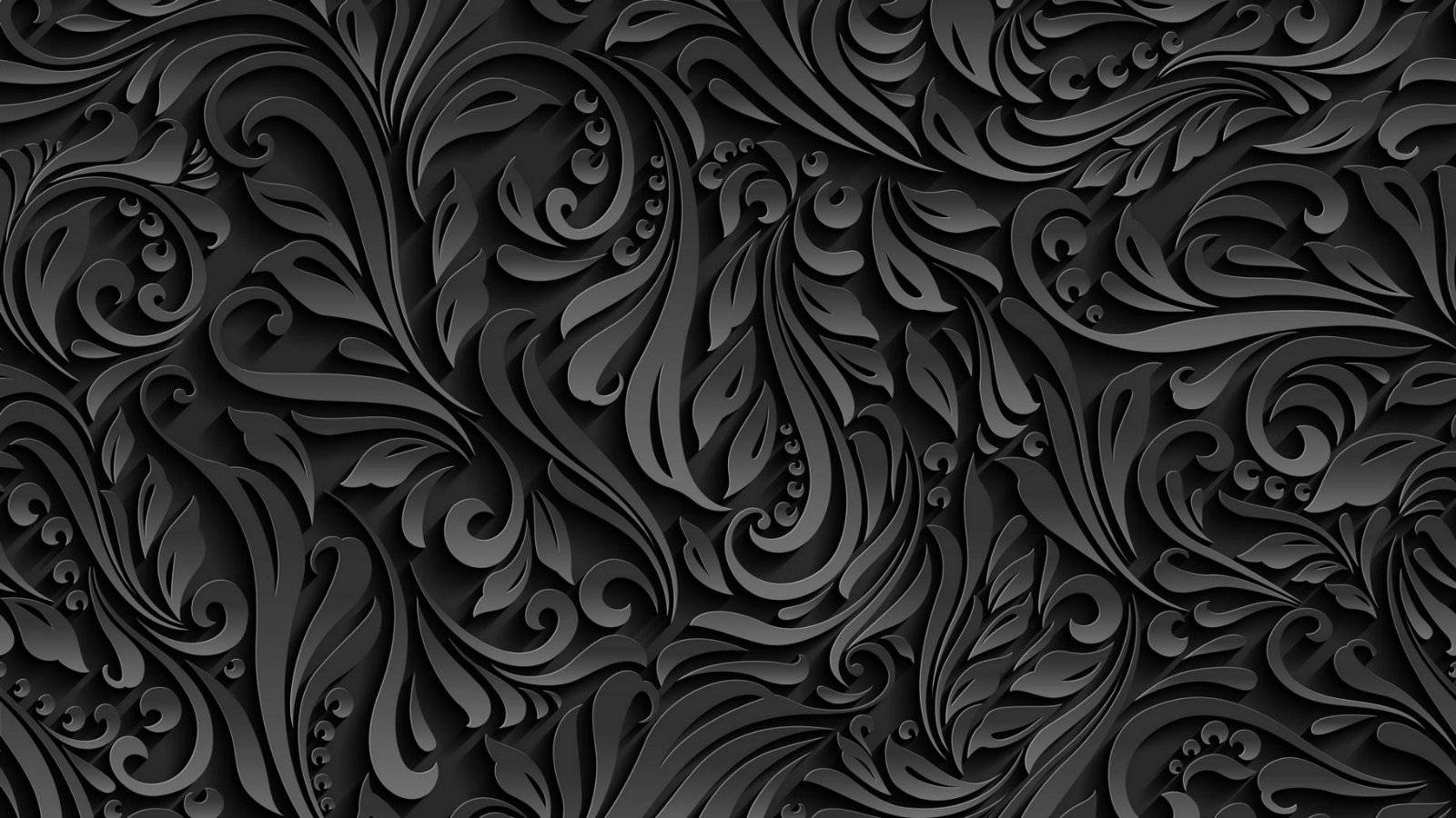 Grey Background With Stylized Leaf Pattern Wallpaper