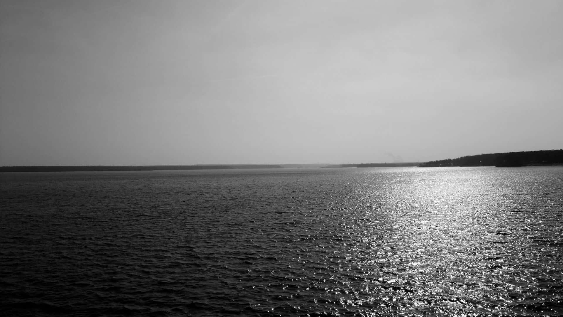 Ocean Landscape Grey Background