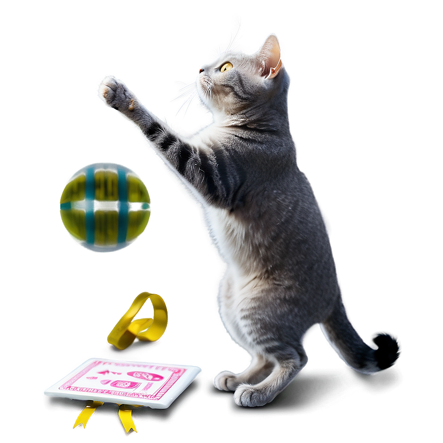 Grey Cat Doing Tricks Png Fdk78 PNG