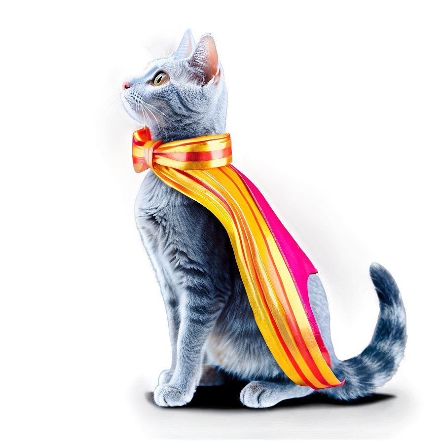 Grey Cat With Bow Png 06252024 PNG