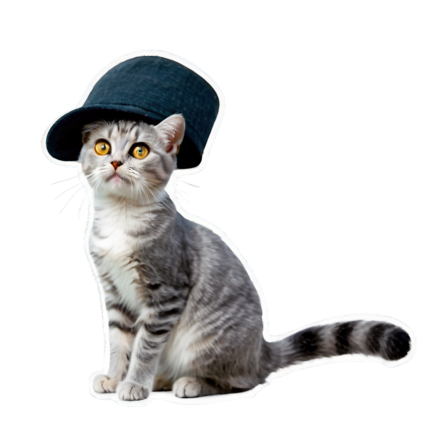 Grey Cat With Hat Png Dcb95 PNG