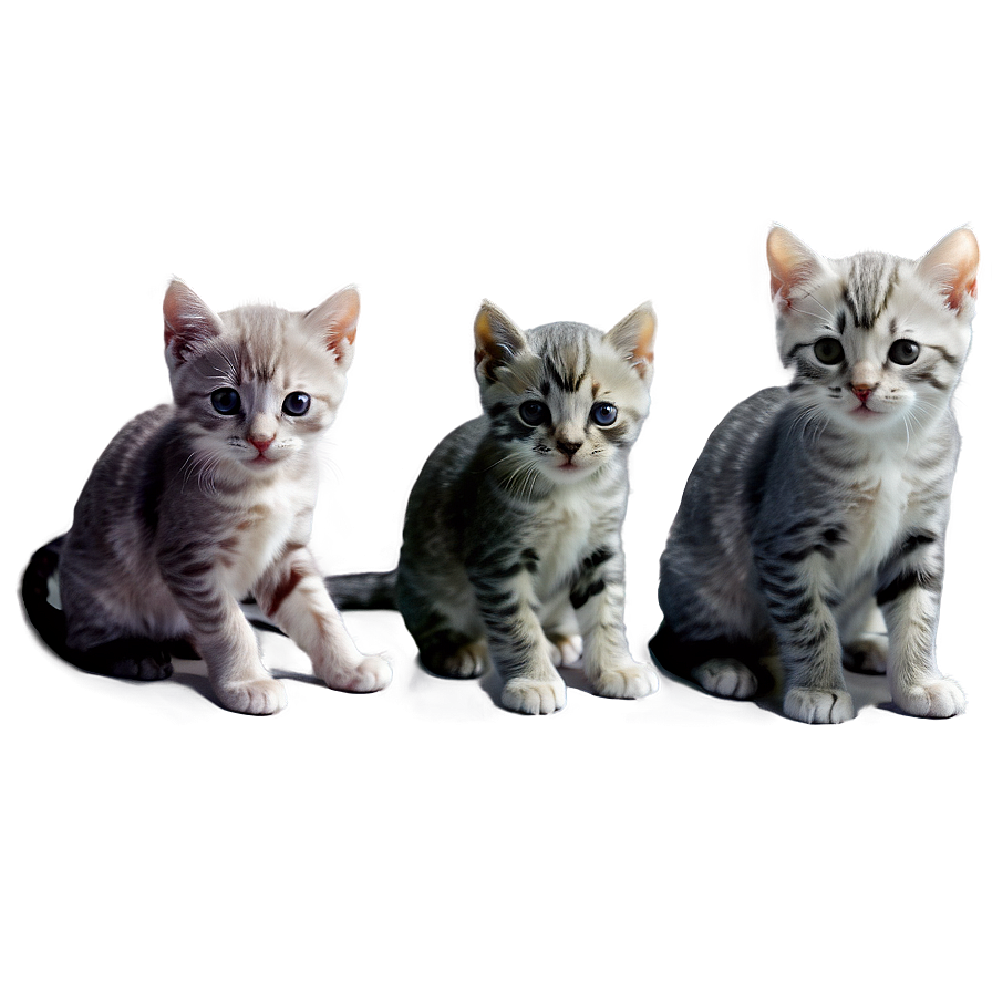 Grey Cat With Kittens Png Kla PNG