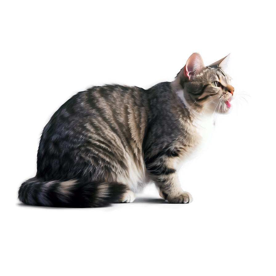 Grey Cat Yawning Png 70 PNG