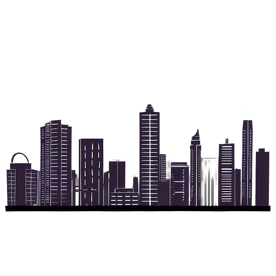 Grey City Skyline Png Gpb61 PNG