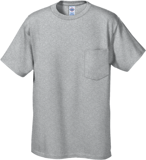 Grey Cotton T Shirtwith Pocket PNG