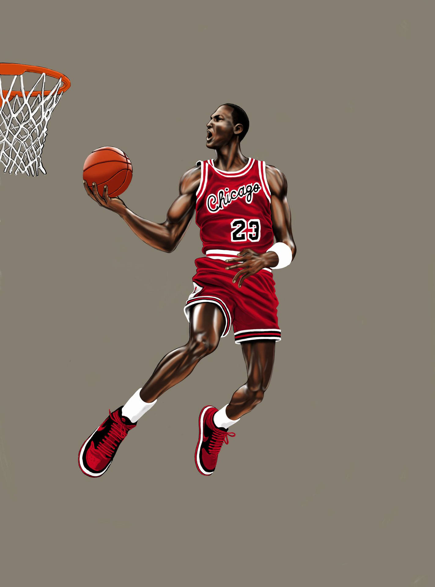 Michael Jordan slams the dunk Wallpaper
