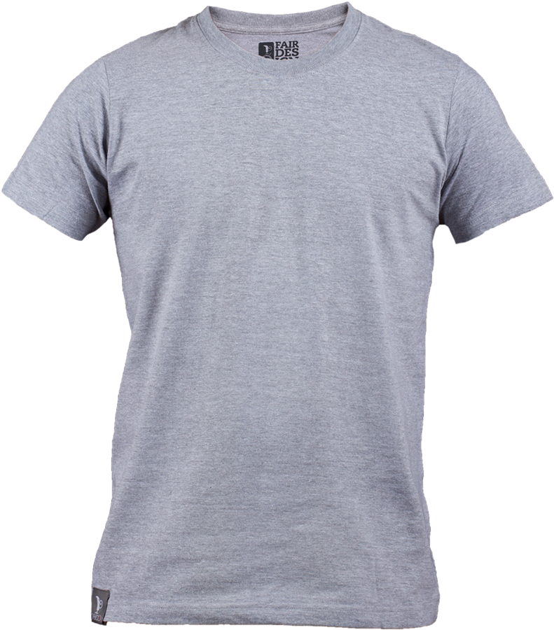 Grey Crewneck T Shirt Mockup PNG