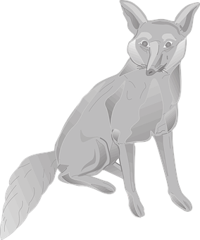 Grey Fox Illustration PNG