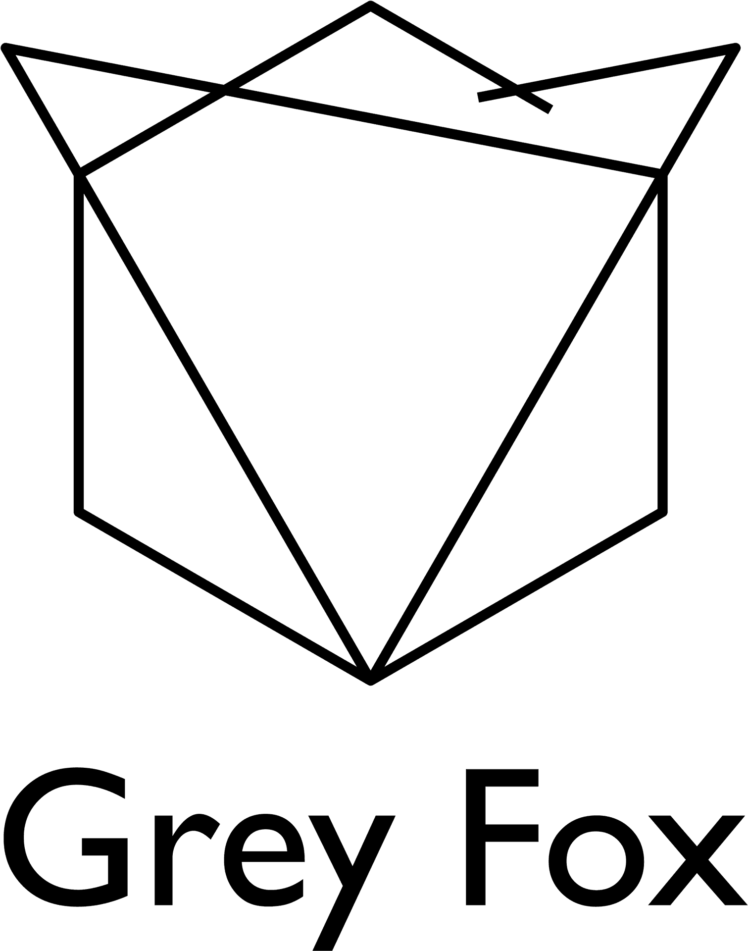 Grey Fox Logo Design PNG