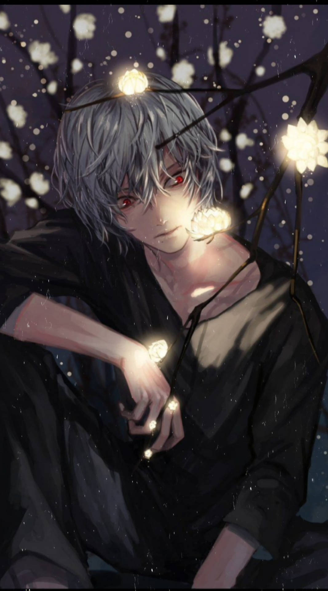 Grey-haired Aesthetic Anime Boy
