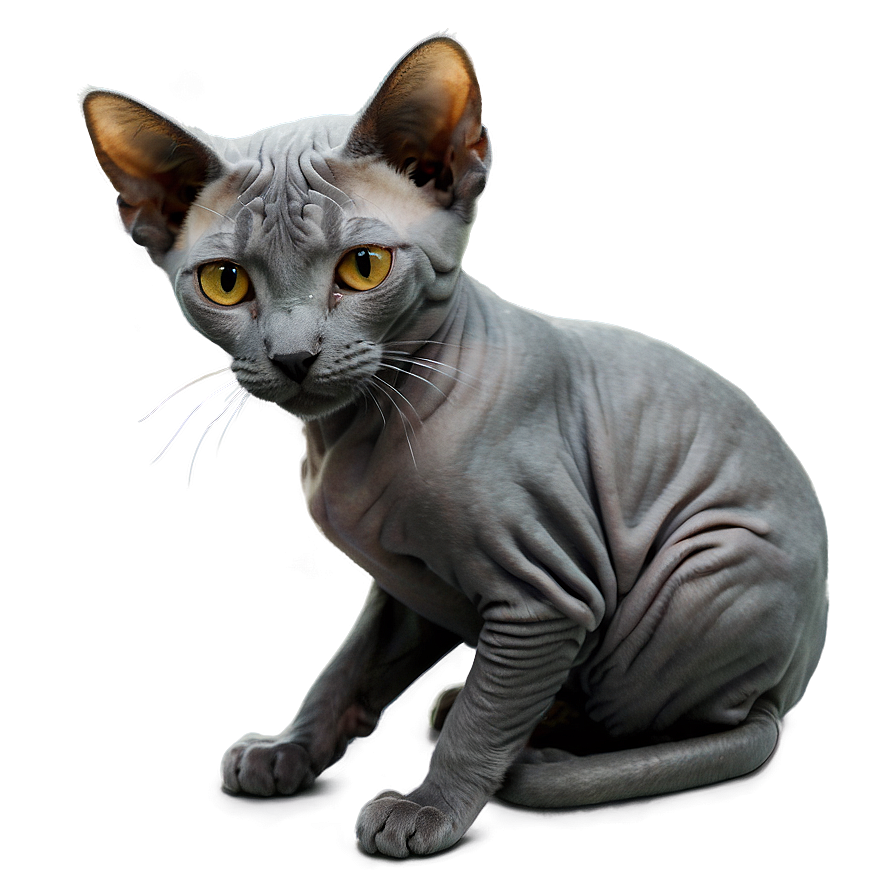 Grey Hairless Cat Png Rsm86 PNG