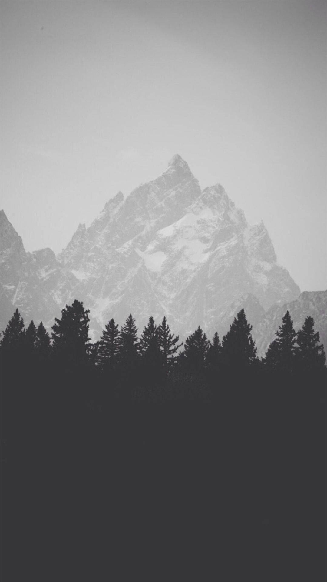 Grey Mountain Black White iPhone Wallpaper