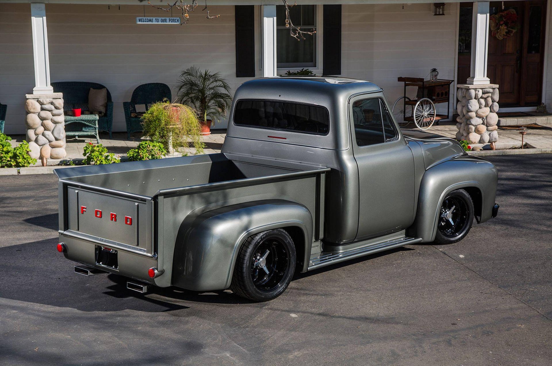 Vintage Beauty - Stunning Grey Old Ford Truck Wallpaper