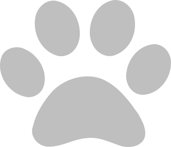 Grey Paw Print Graphic PNG