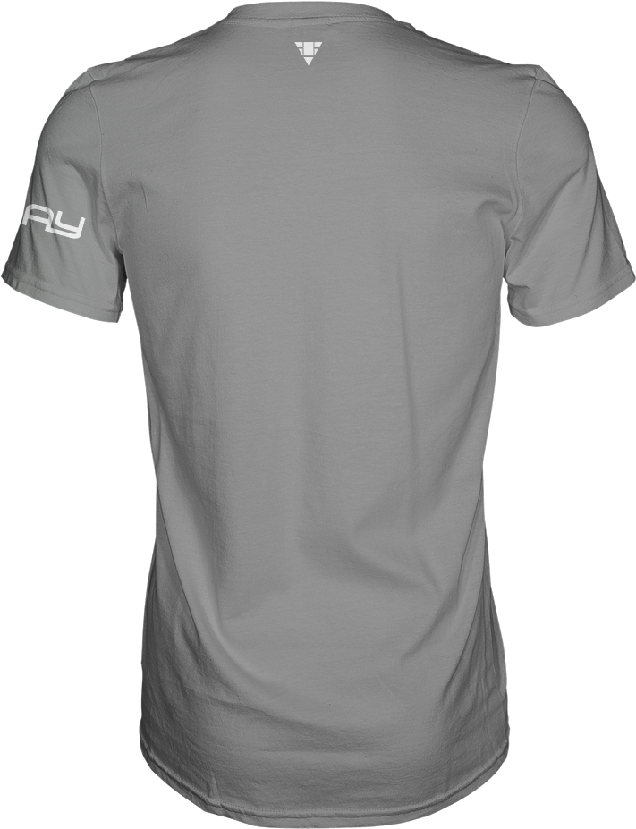 Grey Performance T Shirt Back View PNG