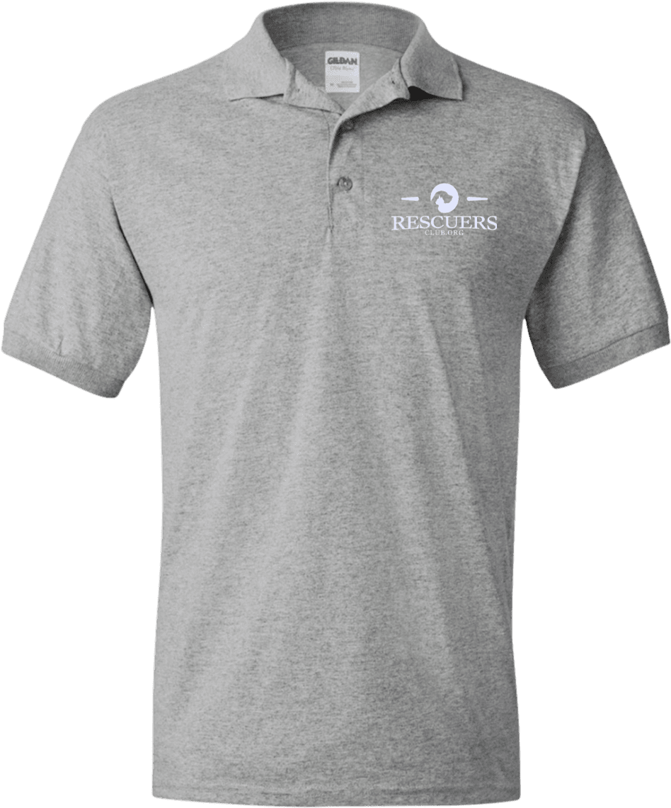 Grey Polo Shirt Rescuers Logo PNG