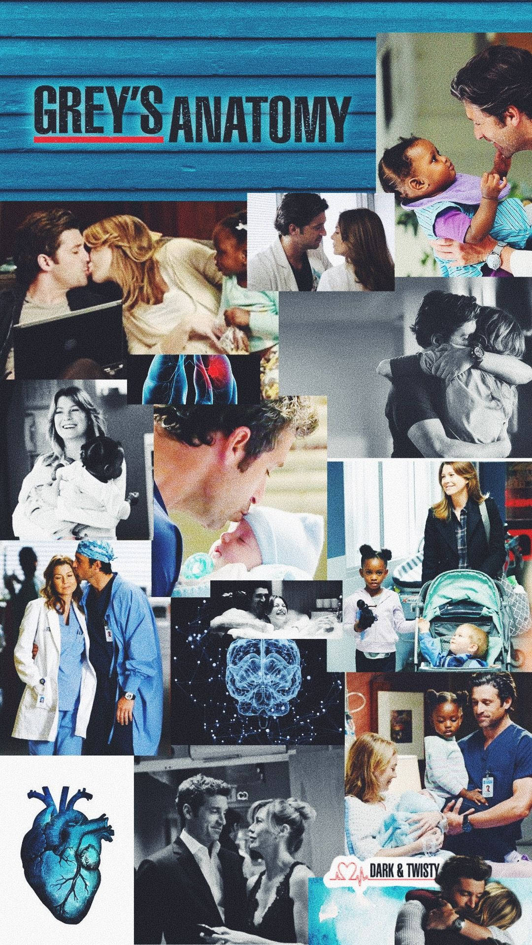 Grey's Anatomy Meredith And Derek Collage Wallpaper