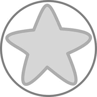Grey Star Icon Circle Background PNG