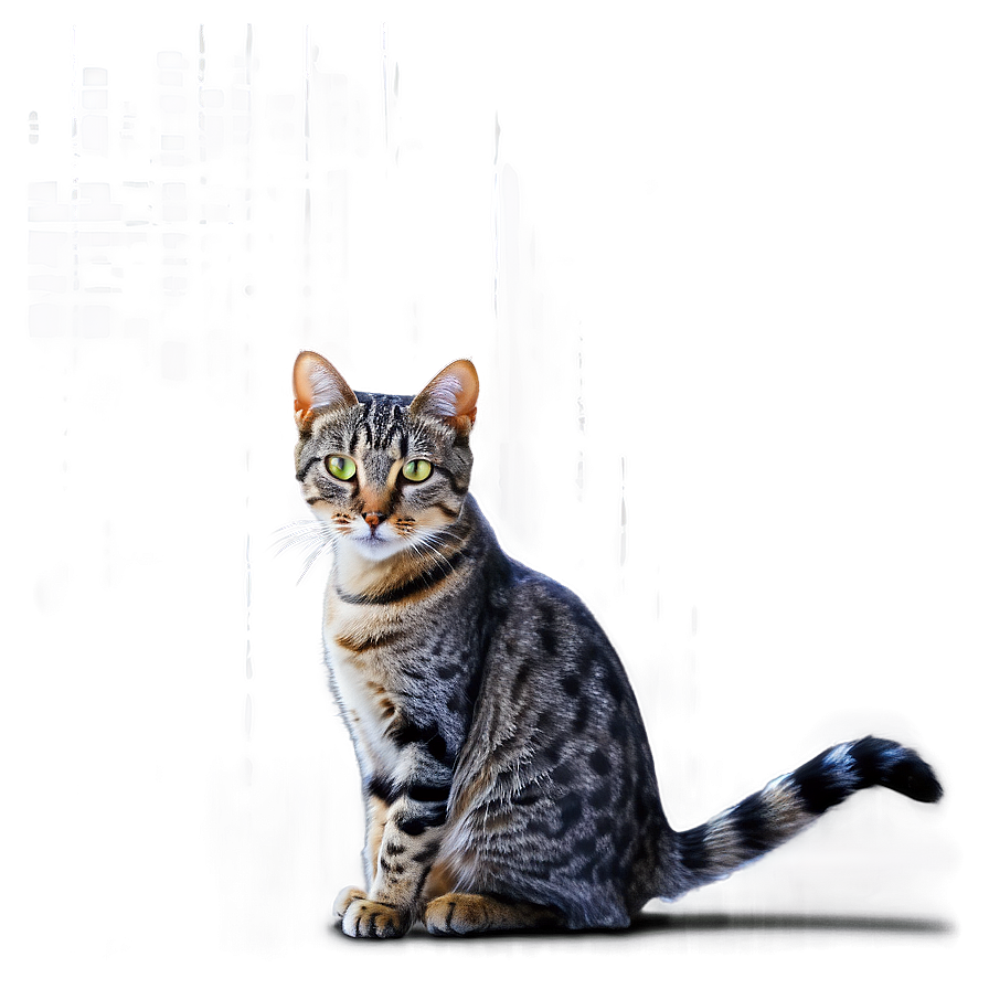 Grey Striped Cat Png Qjt55 PNG