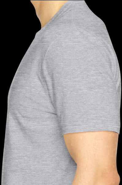 Grey T Shirt Side View PNG