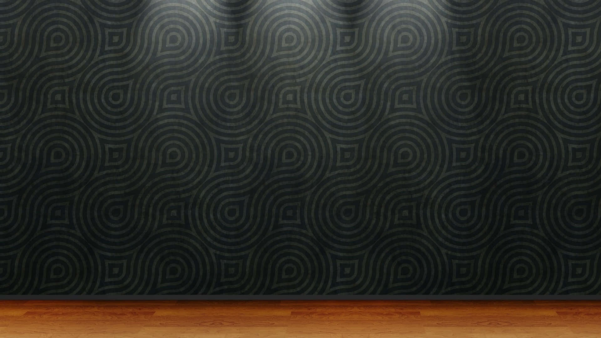 A Black Wallpaper With A Wooden Floor And Spotlights Wallpaper
