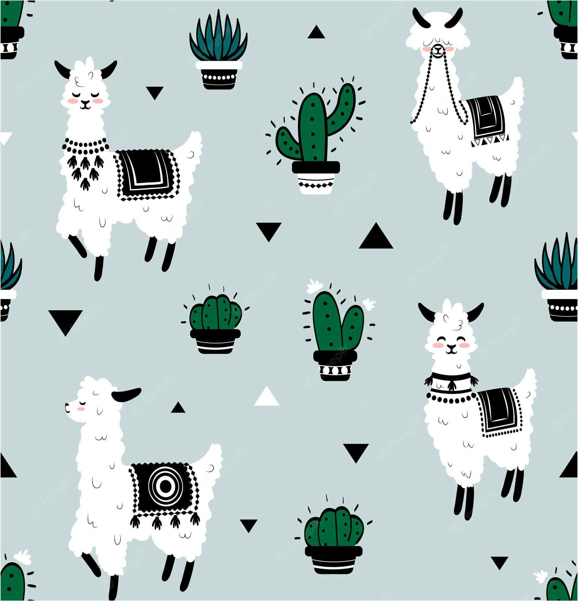 Grey Vector Llama Wallpaper