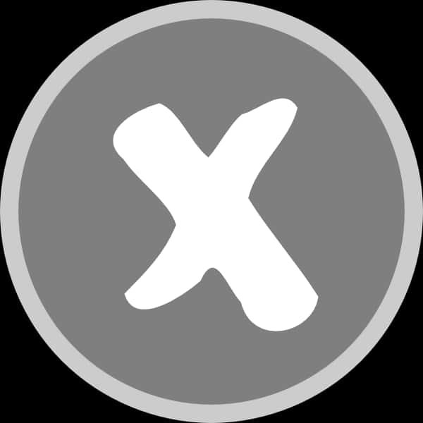 Grey Xon Circle Icon PNG