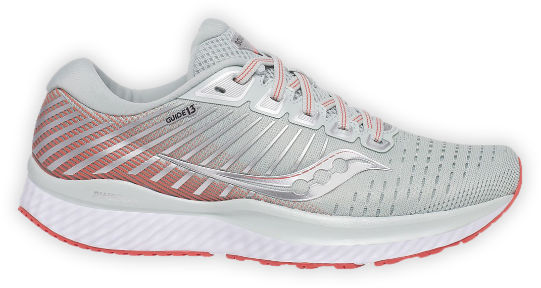 Greyand Coral Running Shoe PNG