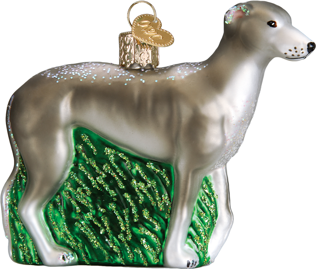 Greyhound Christmas Ornament PNG