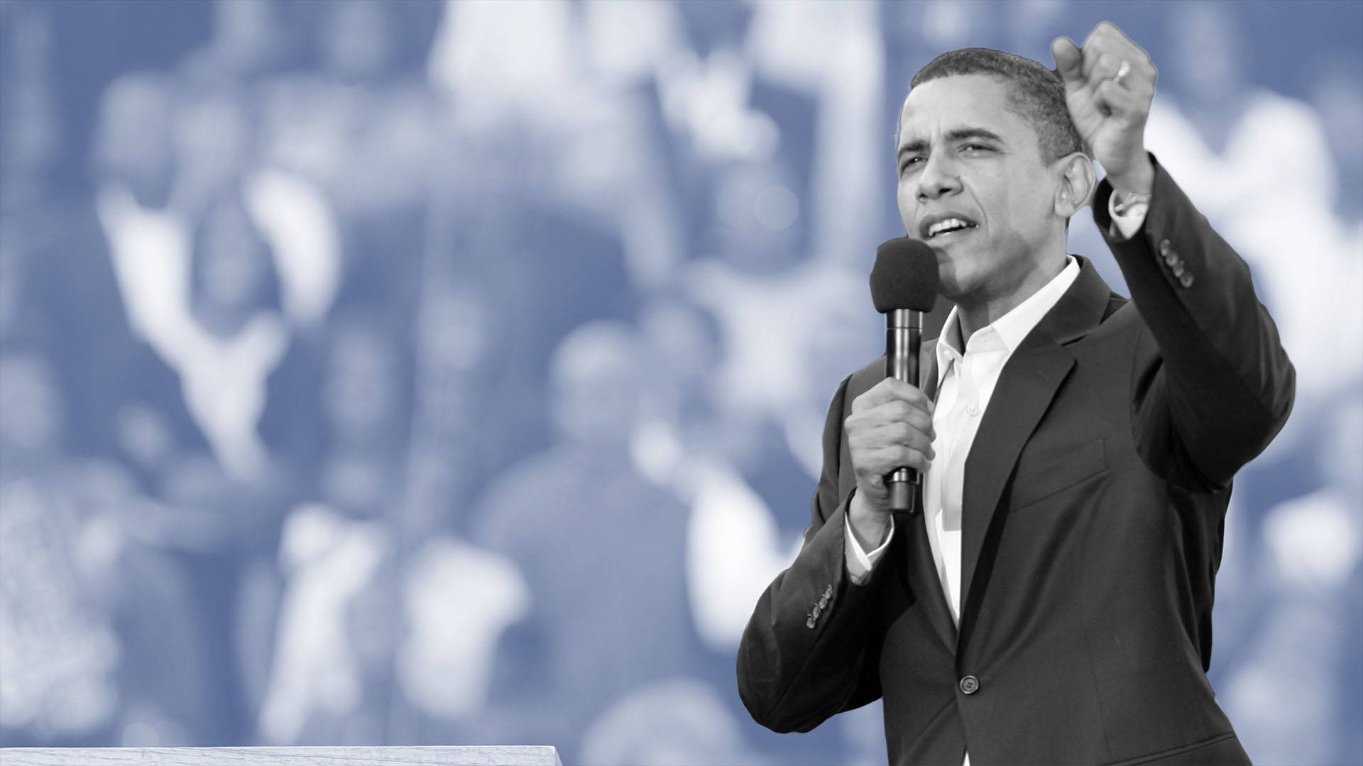 Greyscale Barack Obama Delivering Speech