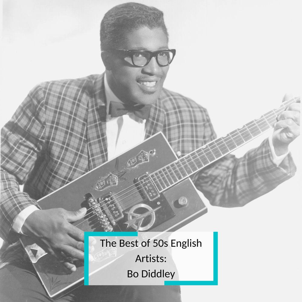 Greyscale Bo Diddley 50s Wallpaper