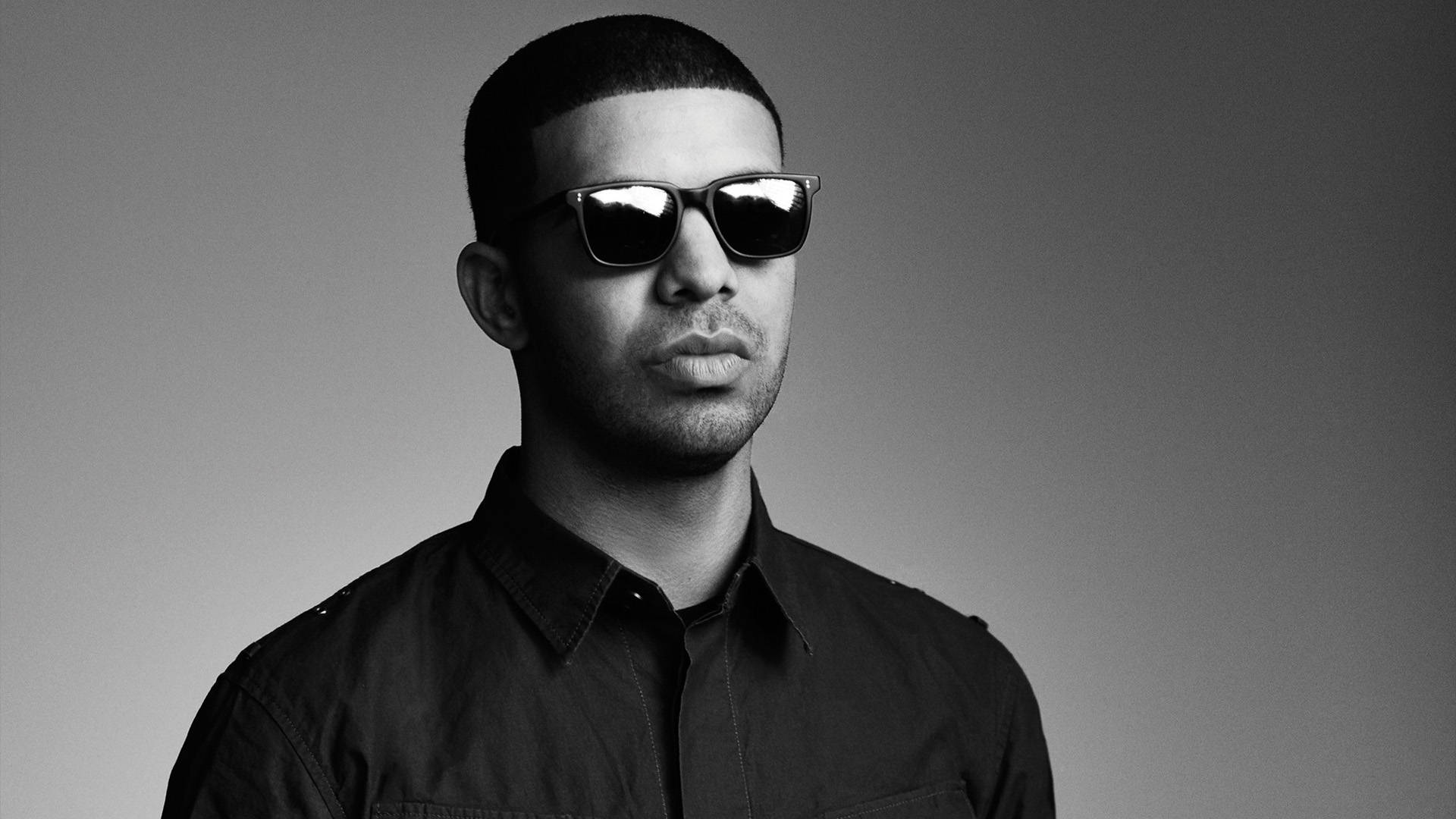 Greyscale Drake In Shades Background