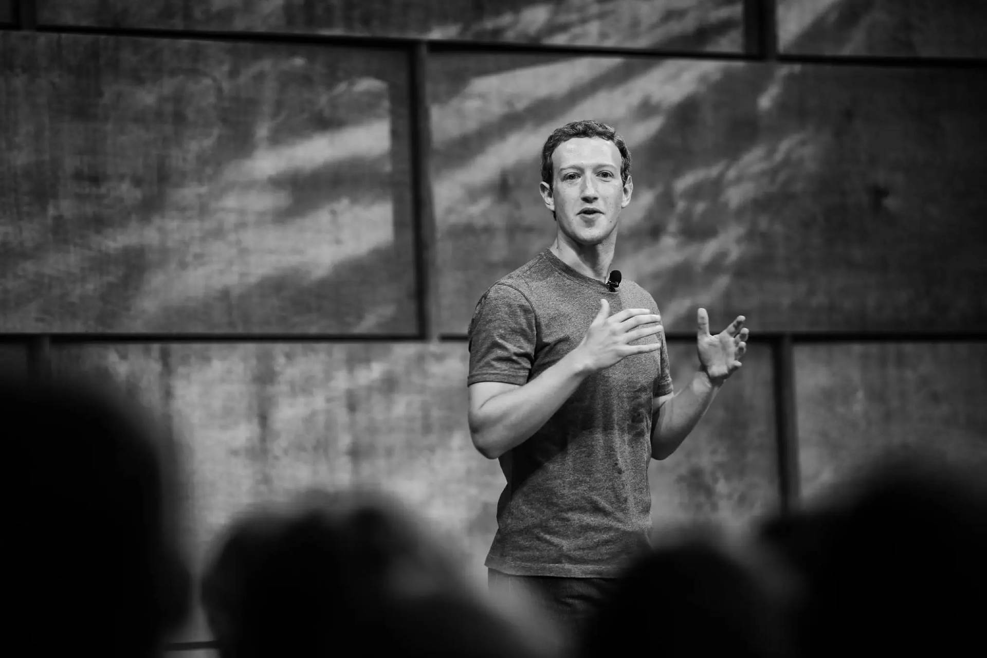 Mark Zuckerberg Em Tons De Cinza Papel de Parede