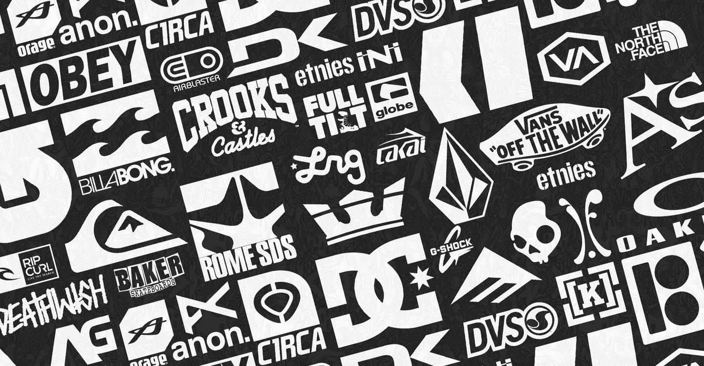 Greyscale Skate Brands Wallpaper