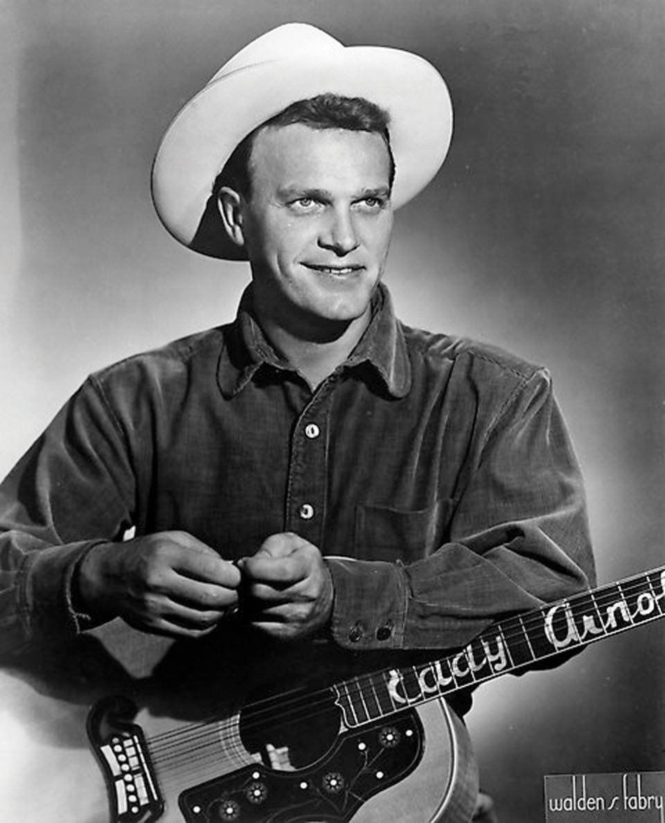 Greyscale Us Country Singer Eddy Arnold With Hat Wallpaper