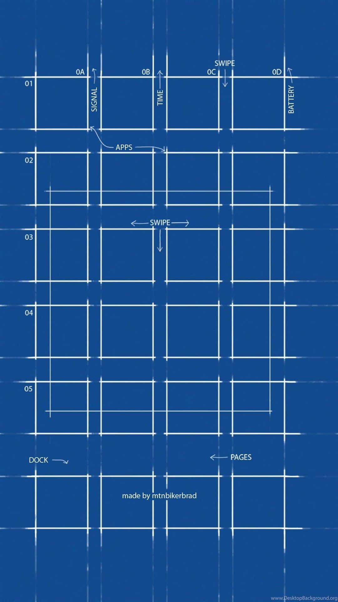 Blueprints For A House With A Square Floor Plan Wallpaper
