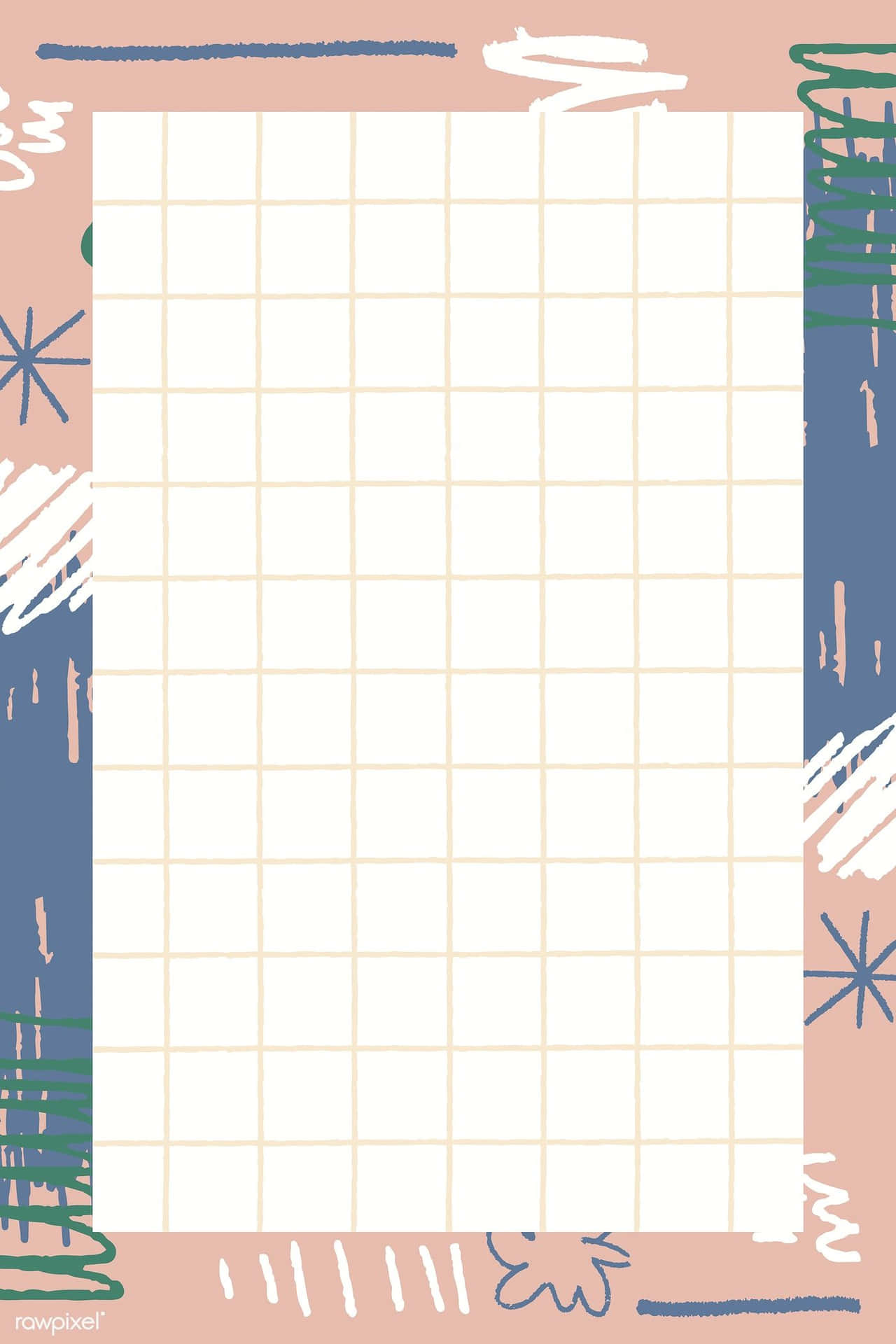 En lyserød og blå gitterpapir med et gitter på det Wallpaper