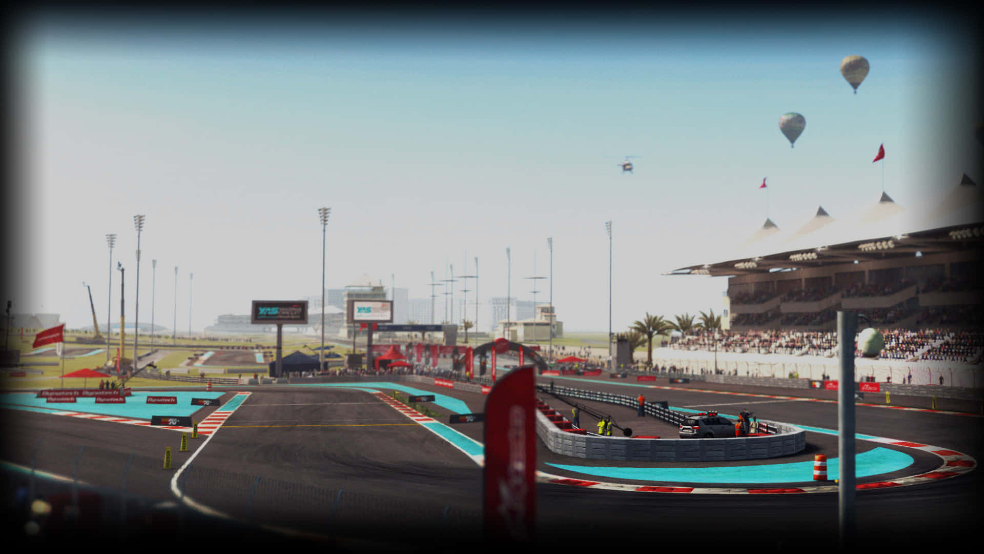 A Screenshot Of A Race Track With A Lot Of People