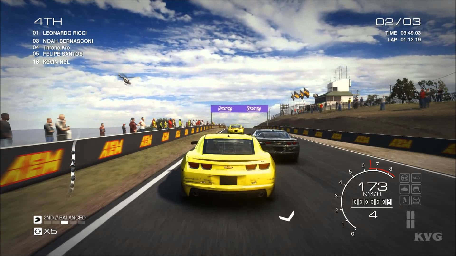 Etskærmbillede Af Et Racerspil Med Biler På Vejen